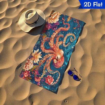 Aonana Octopus Printed Quick-Dry Beach Towel