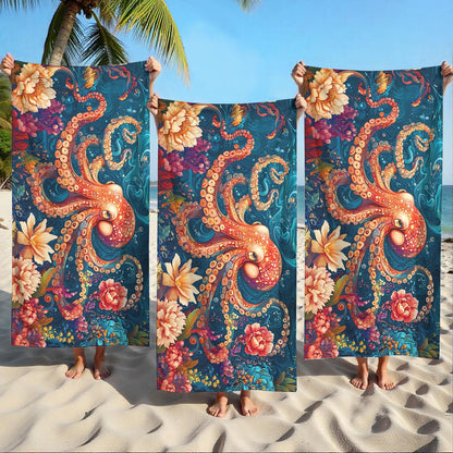 Aonana Octopus Printed Quick-Dry Beach Towel