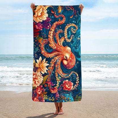 Aonana Octopus Printed Quick-Dry Beach Towel