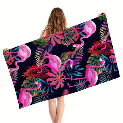 Aonana Flamingo Printed Quick-Dry Beach Towel
