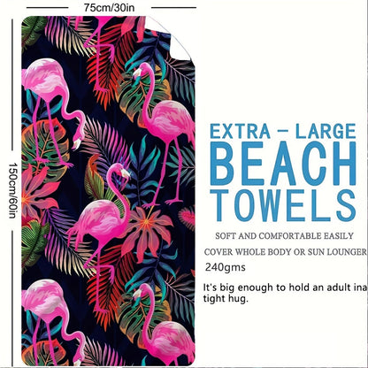 Aonana Flamingo Printed Quick-Dry Beach Towel