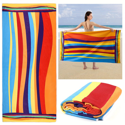 Aonana Striped Printed Quick-Dry Beach Towel