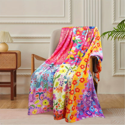 Aonana Luxurious Bohemian Chic Floral Throw Blanket