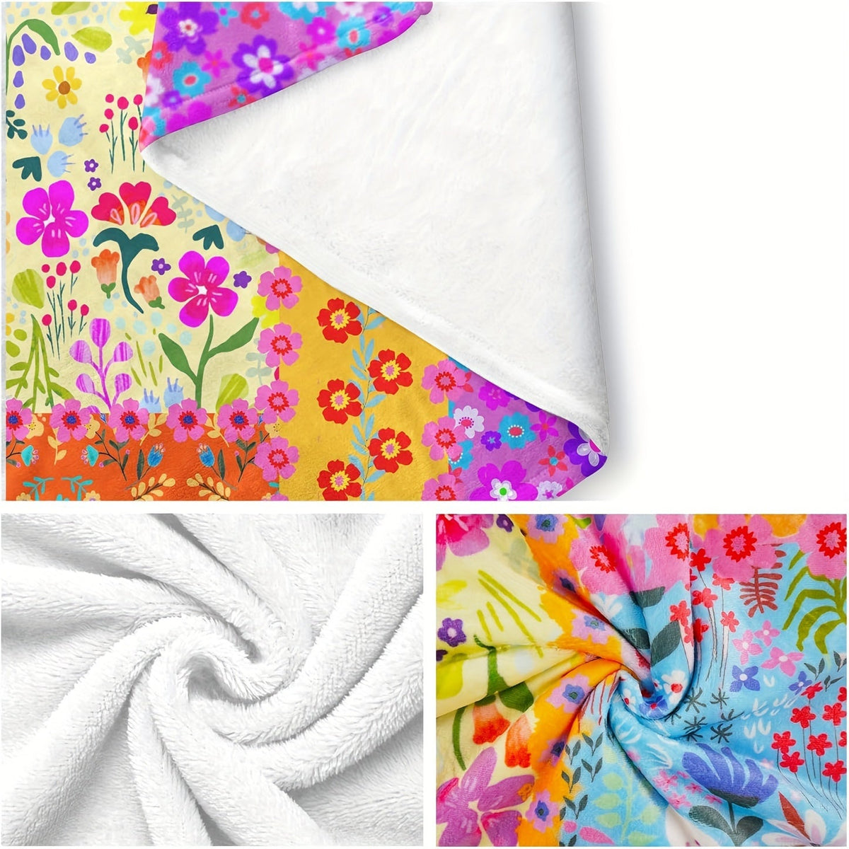 Aonana Luxurious Bohemian Chic Floral Throw Blanket