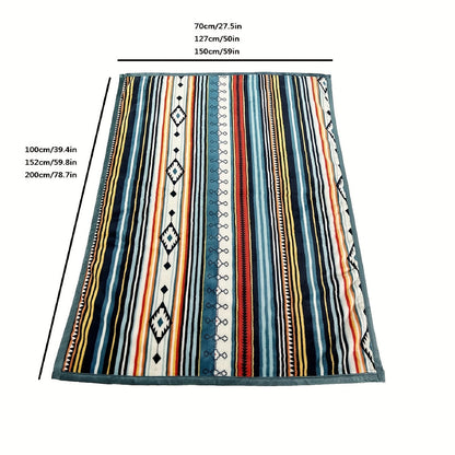 Aonana Bohemian Geometric Stripe Flannel Throw Blanket
