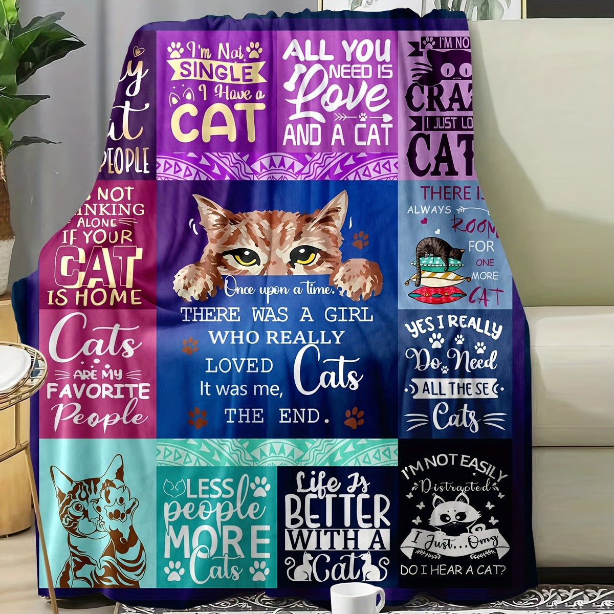 Aonana Cat Lover Gifts Cozy Flannel Blanket