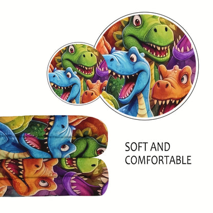 Aonana Cartoon Dinosaur Printed Flannel Blanket
