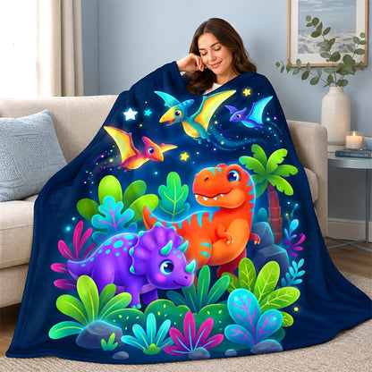 Aonana Fantasy Gaming Dinosaur Cozy Flannel Throw Blanket
