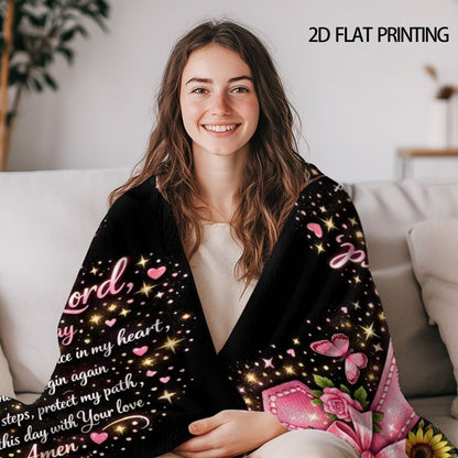 Aonana Christian “Thank You Lord” Printed Flannel Blanket