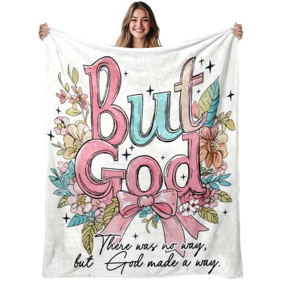 Aonana Christian “But God Made A Way” Printed Flannel Blanket