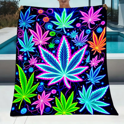 Aonana Secret Garden Leaf Art Soft Cozy Flannel Throw Blanket