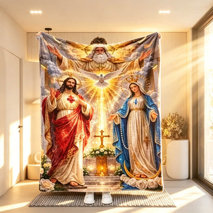 Aonana Holy Family Flannel Throw Blanket
