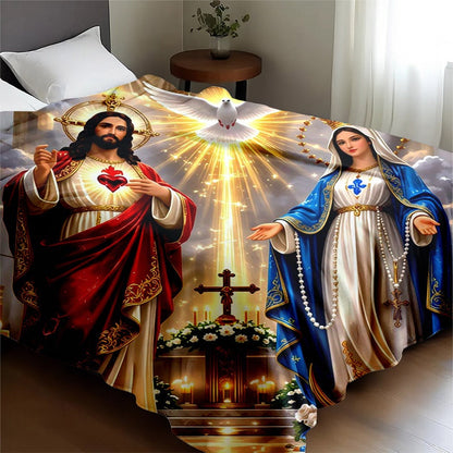 Aonana Holy Family Flannel Throw Blanket