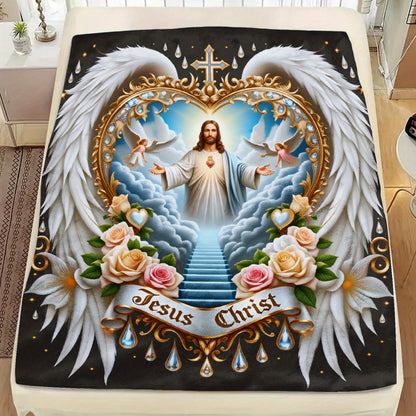 Aonana Jesus Christ Flannel Throw Blanket