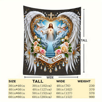 Aonana Jesus Christ Flannel Throw Blanket