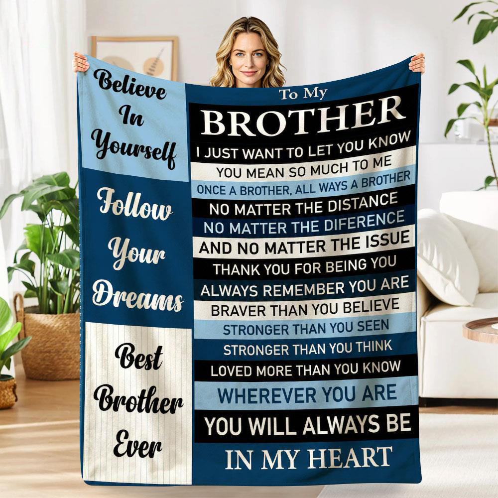 Aonana “To My Brother” Follow Your Dreams Flannel Throw Blanket
