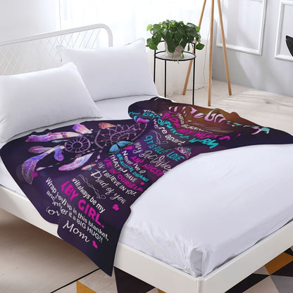 Aonana “To My Daughter” Butterfly Flannel Blanket