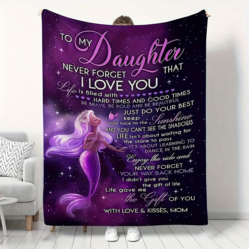 Aonana “To My Daughter” Mermaid Flannel Blanket