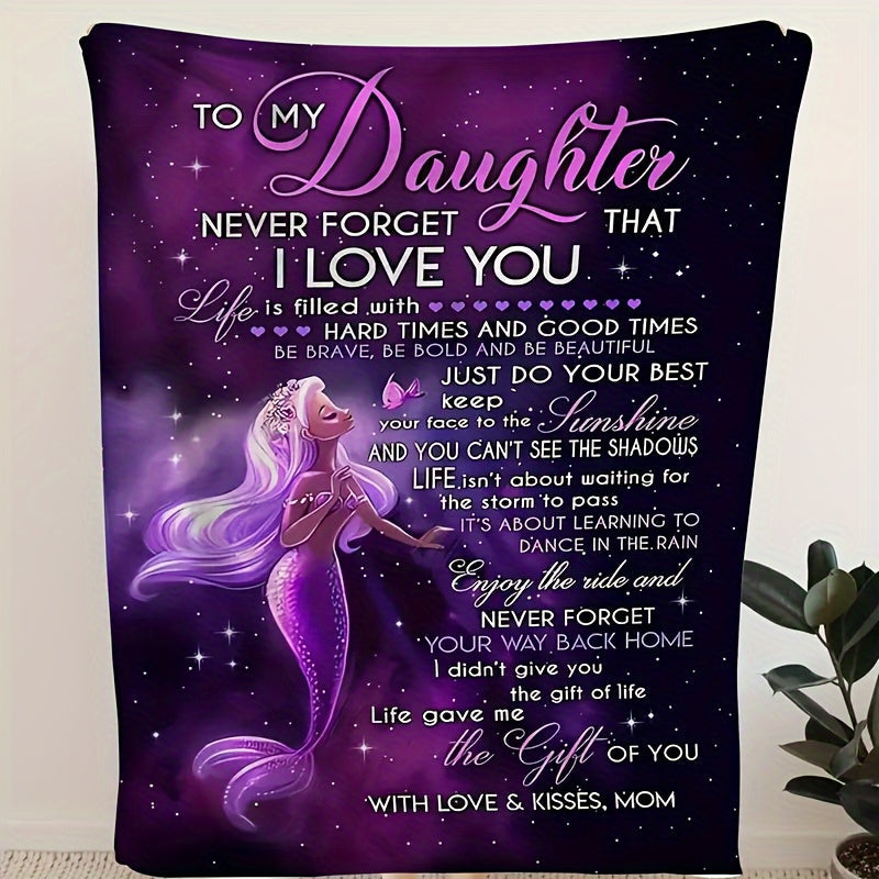 Aonana “To My Daughter” Mermaid Flannel Blanket