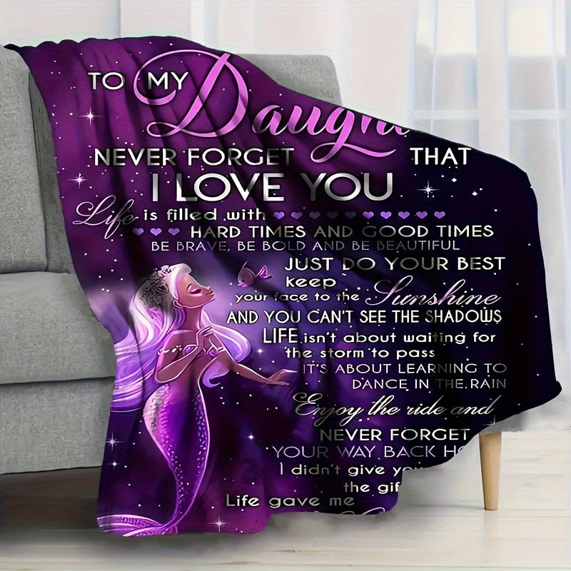 Aonana “To My Daughter” Mermaid Flannel Blanket