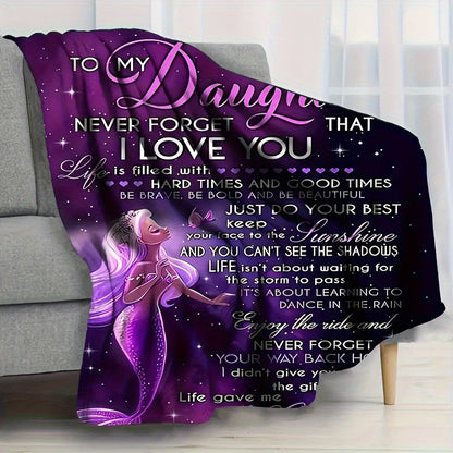 Aonana “To My Daughter” Mermaid Flannel Blanket