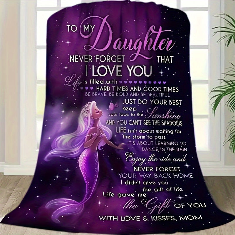 Aonana “To My Daughter” Mermaid Flannel Blanket