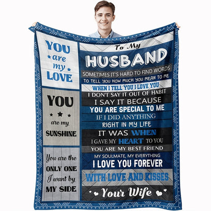 Aonana “To My Husband” Perfect Gift Flannel Throw Blanket