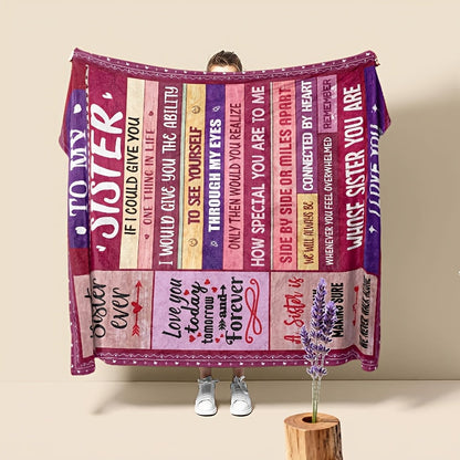 Aonana “To My Sister” Love & Inspirational Flannel Throw Blanket