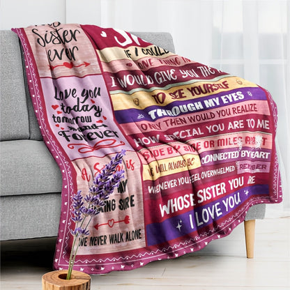 Aonana “To My Sister” Love & Inspirational Flannel Throw Blanket