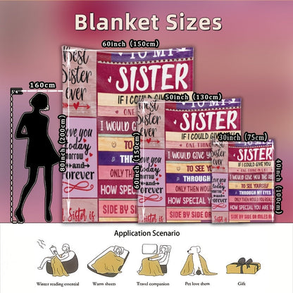 Aonana “To My Sister” Love & Inspirational Flannel Throw Blanket