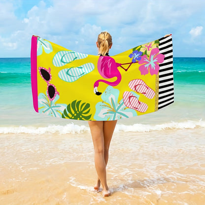 Aonana Flamingo Printed Quick-Dry Beach Towel