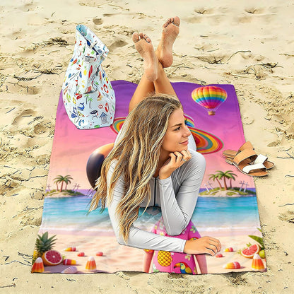 Aonana Flamingo Printed Quick-Dry Beach Towel