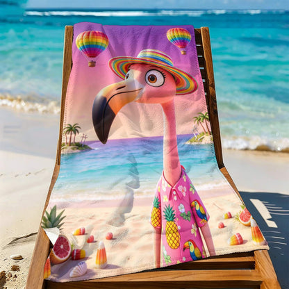 Aonana Flamingo Printed Quick-Dry Beach Towel