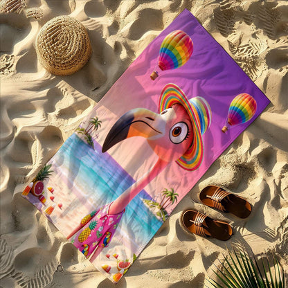 Aonana Flamingo Printed Quick-Dry Beach Towel