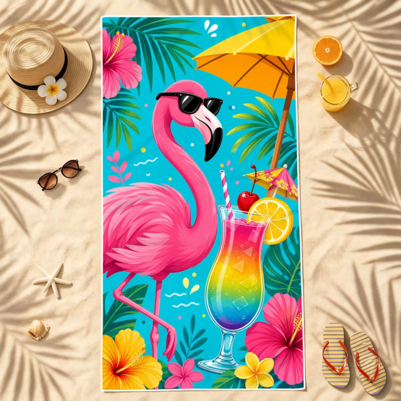 Aonana Flamingo Printed Quick-Dry Beach Towel