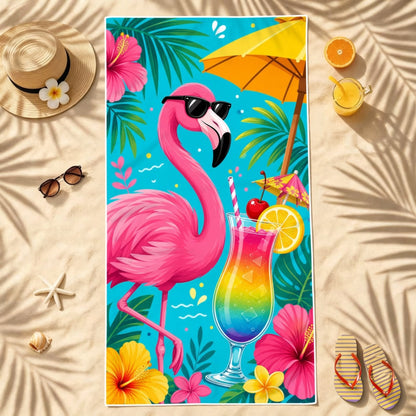 Aonana Flamingo Printed Quick-Dry Beach Towel
