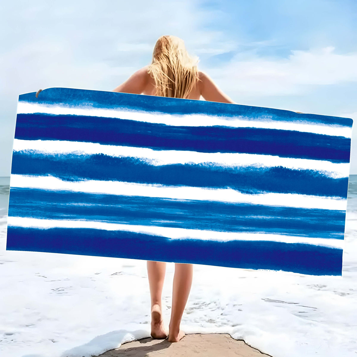 Aonana Striped Printed Quick-Dry Beach Towel