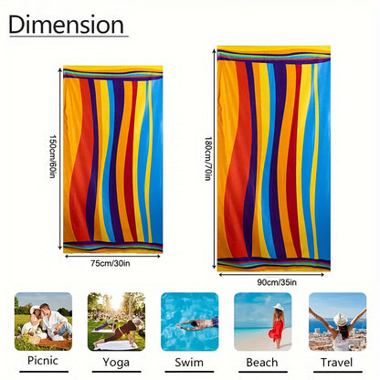 Aonana Striped Printed Quick-Dry Beach Towel