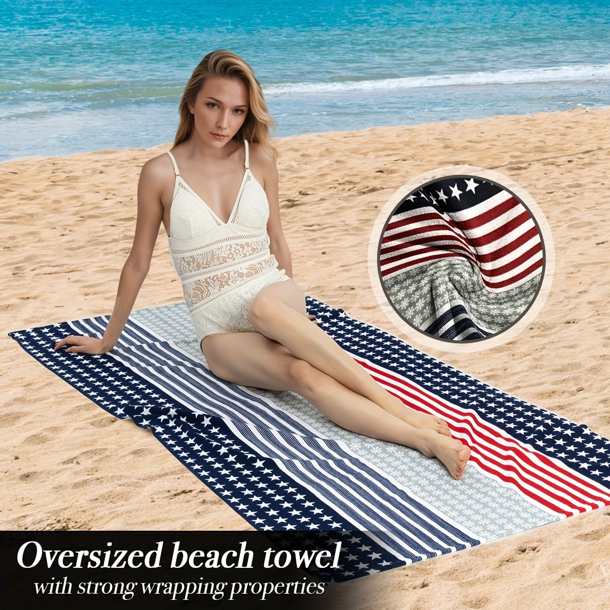 Aonana Striped Printed Quick-Dry Beach Towel