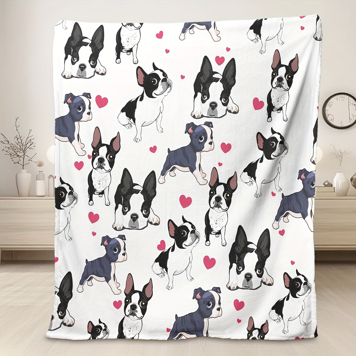 Aonana Cute Dogs Group Gifts Cozy Flannel Throw Blanket