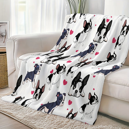 Aonana Cute Dogs Group Gifts Cozy Flannel Throw Blanket