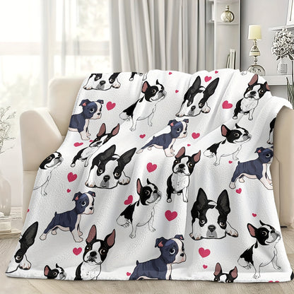 Aonana Cute Dogs Group Gifts Cozy Flannel Throw Blanket