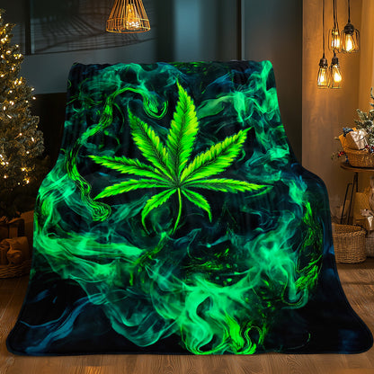 Aonana Secret Garden Leaf Art Soft Cozy Flannel Throw Blanket