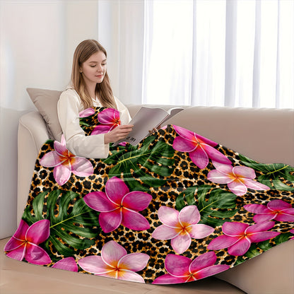 Aonana Secret Garden Flowers Soft Cozy Flannel Throw Blanket