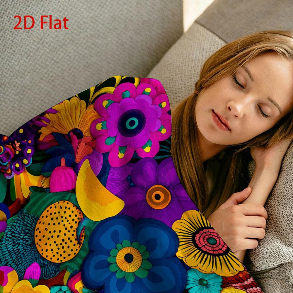Aonana Secret Garden Flowers Soft Cozy Flannel Throw Blanket
