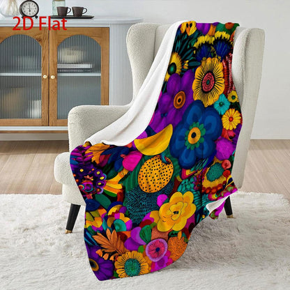 Aonana Secret Garden Flowers Soft Cozy Flannel Throw Blanket