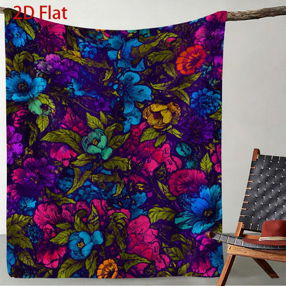 Aonana Secret Garden Flowers Soft Cozy Flannel Throw Blanket