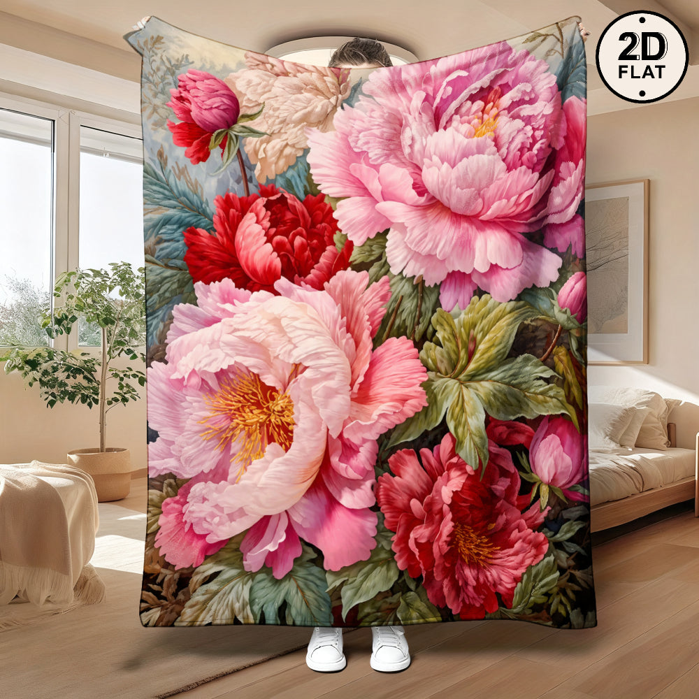 Aonana Secret Garden Flowers Soft Cozy Flannel Throw Blanket