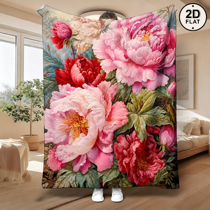 Aonana Secret Garden Flowers Soft Cozy Flannel Throw Blanket