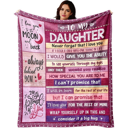 Aonana “To My Daughter” Heartfelt Message Flannel Blanket